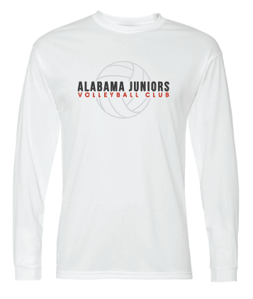 Alabama Juniors White Volleyball Long Sleeve DriFit